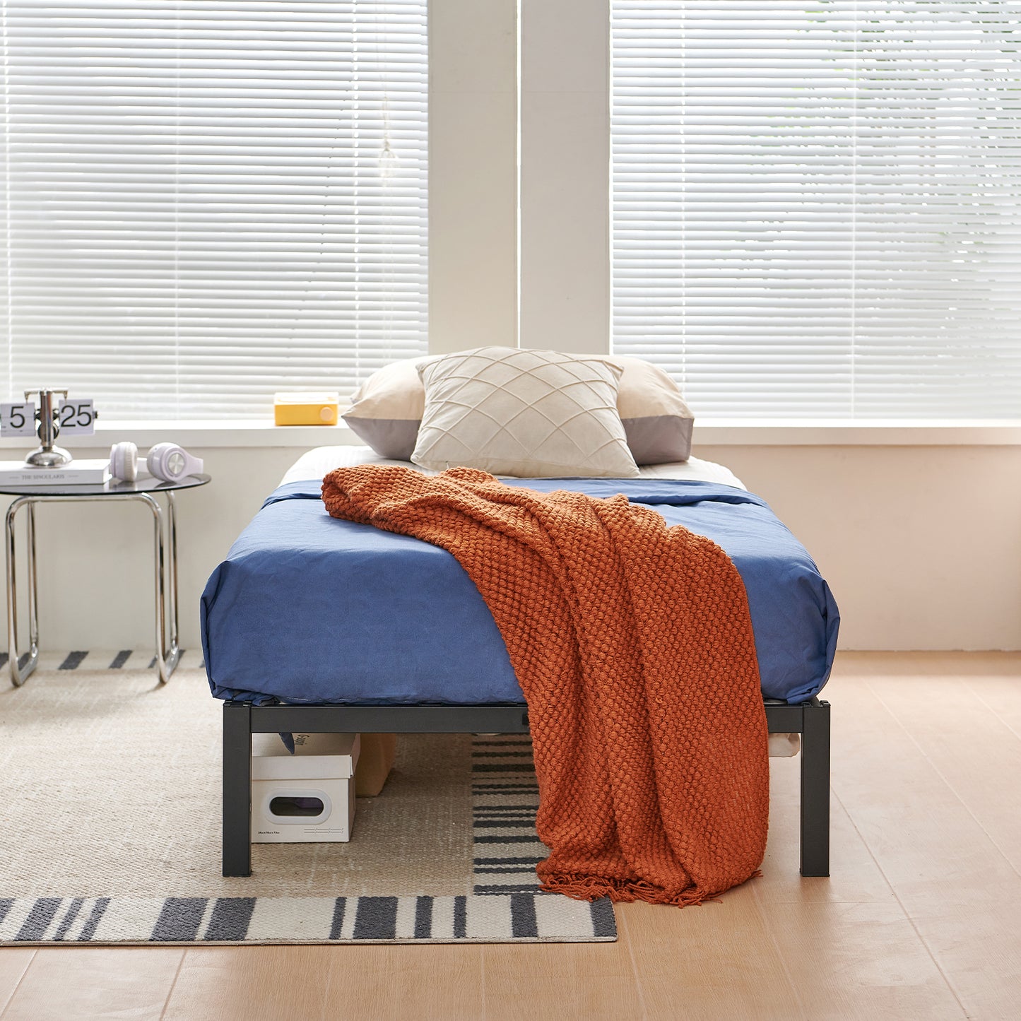 ALMA Single Metal Bed Frame Set of 2-Black