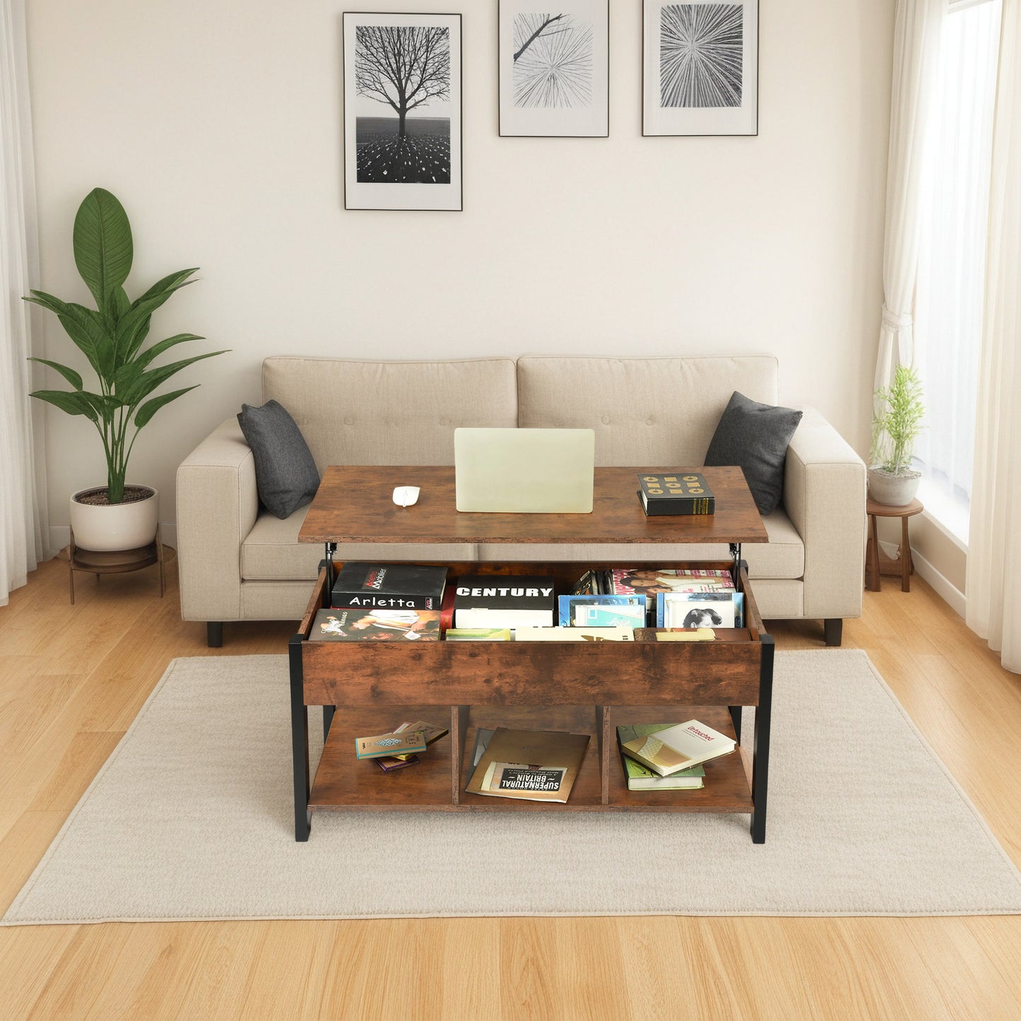 BAGGS Lift-Up Coffee Table with Storage