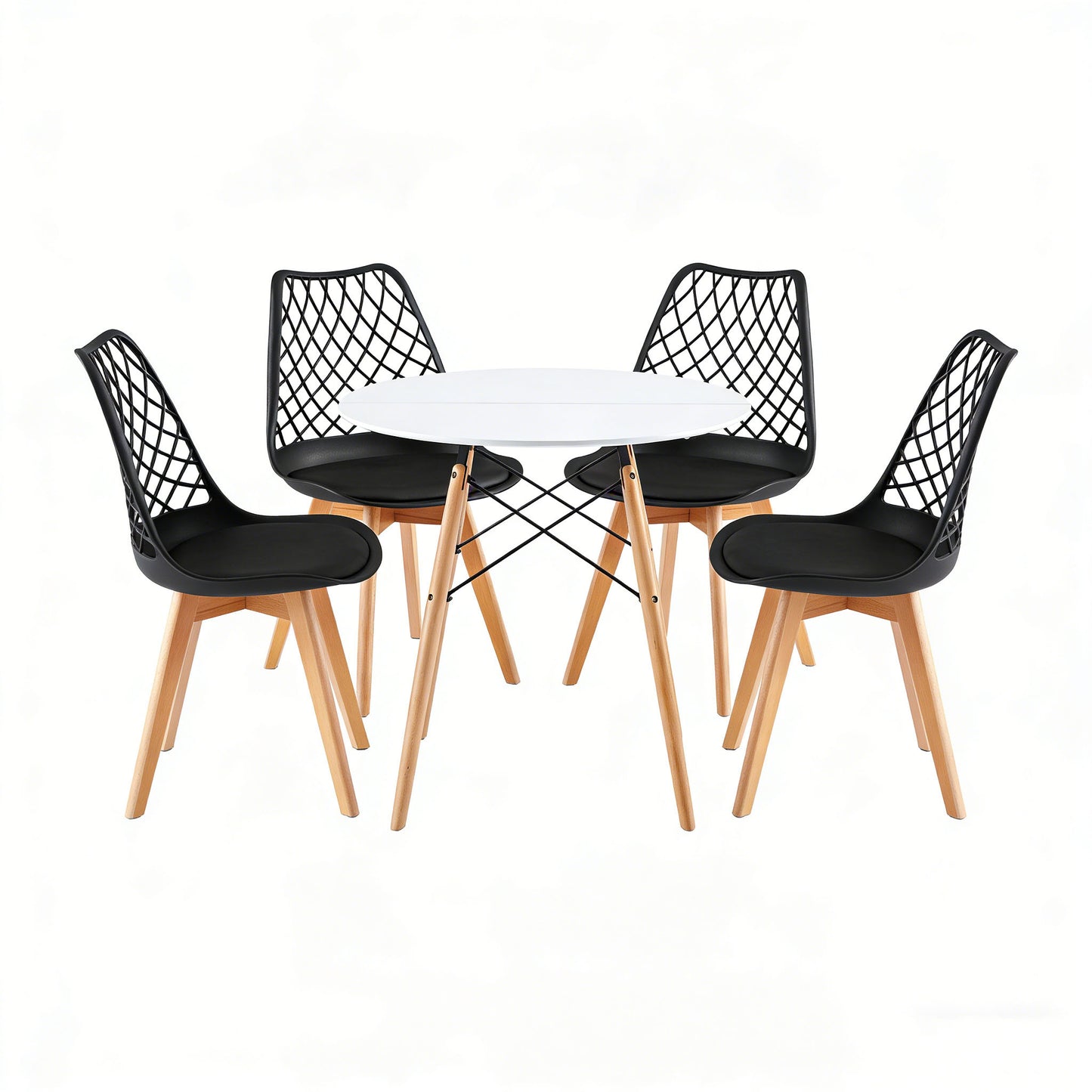 LEYDEN Dining Side Chair and a Round Dining Table, Suitable for 4-6 people