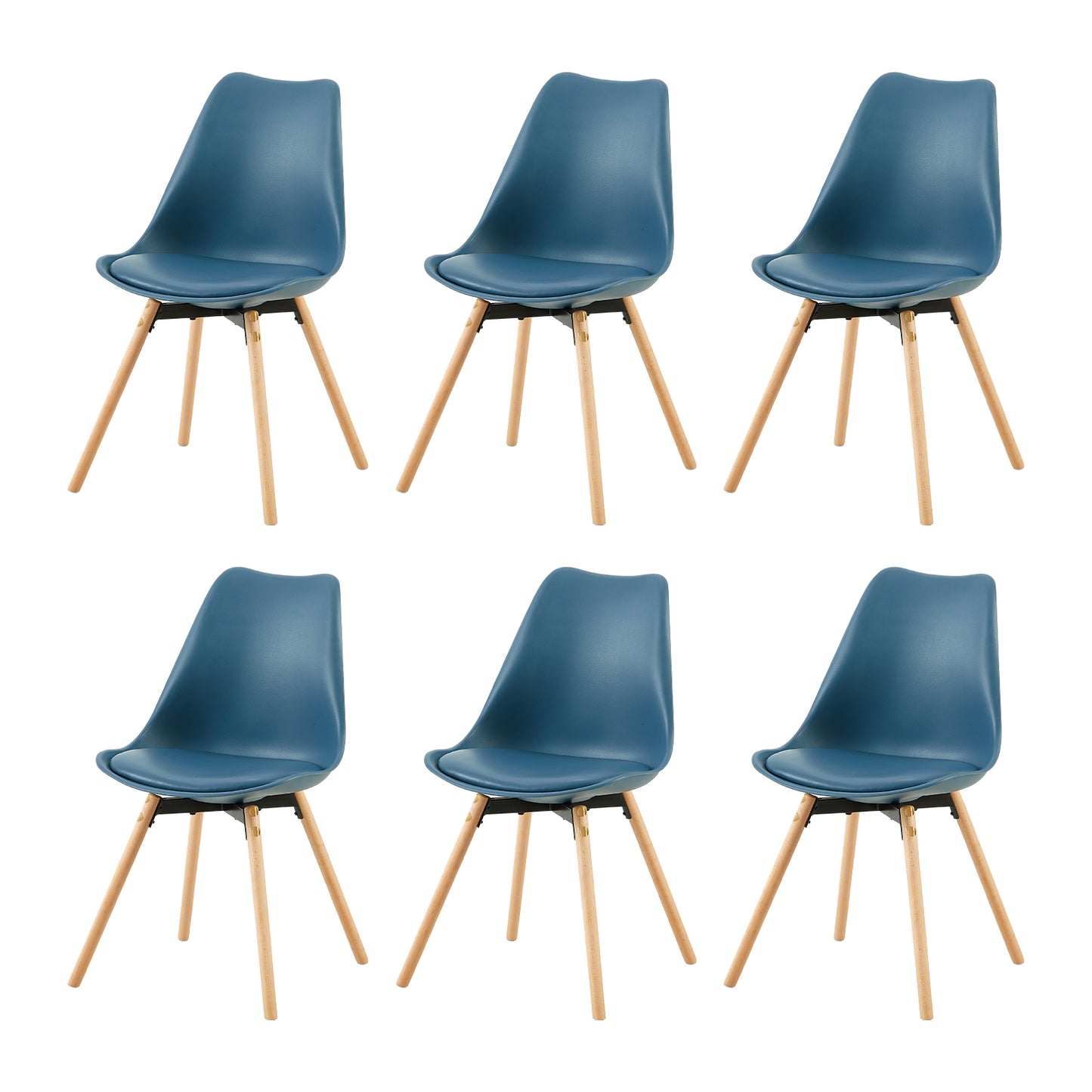 OATS Side Accent Chair Set of 4/6 – Light Gray Blue/Dark Gray Blue/Ice Cream Green