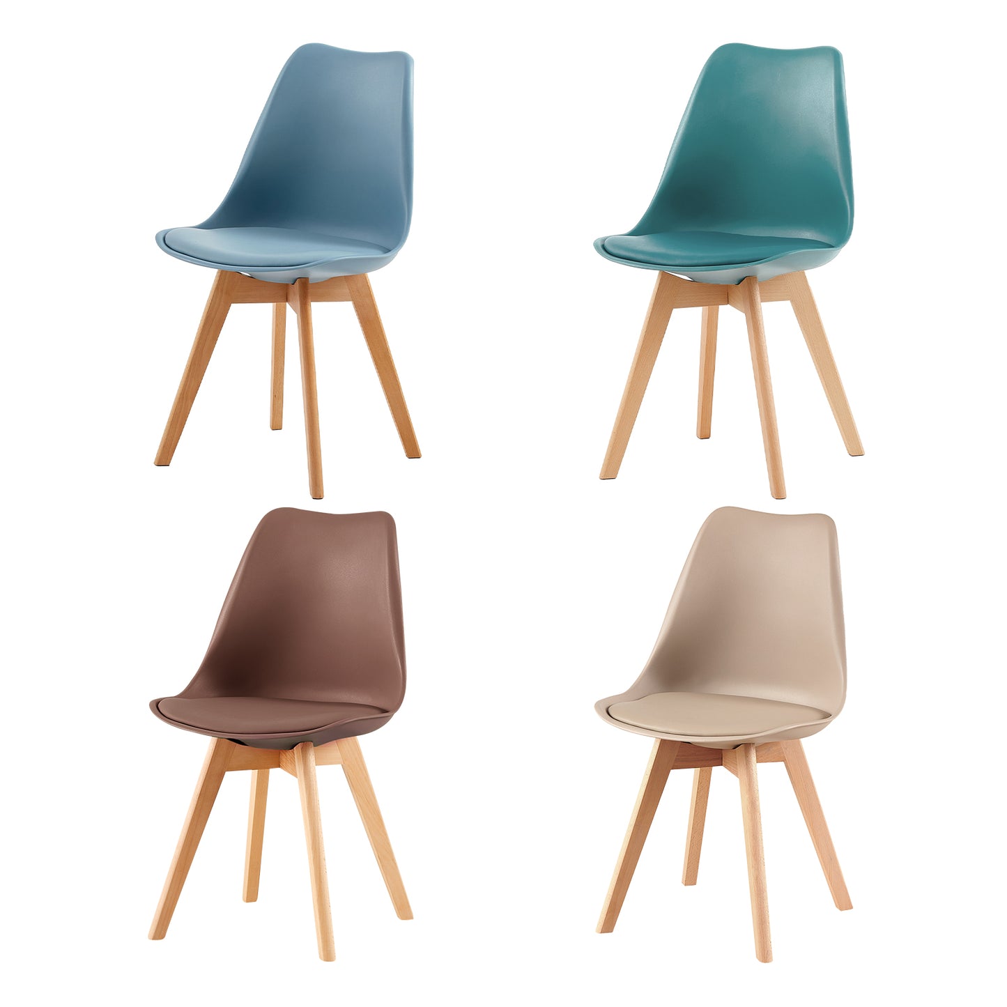 TULIP Soft plastic Chair Soft Color Combination Set of 4