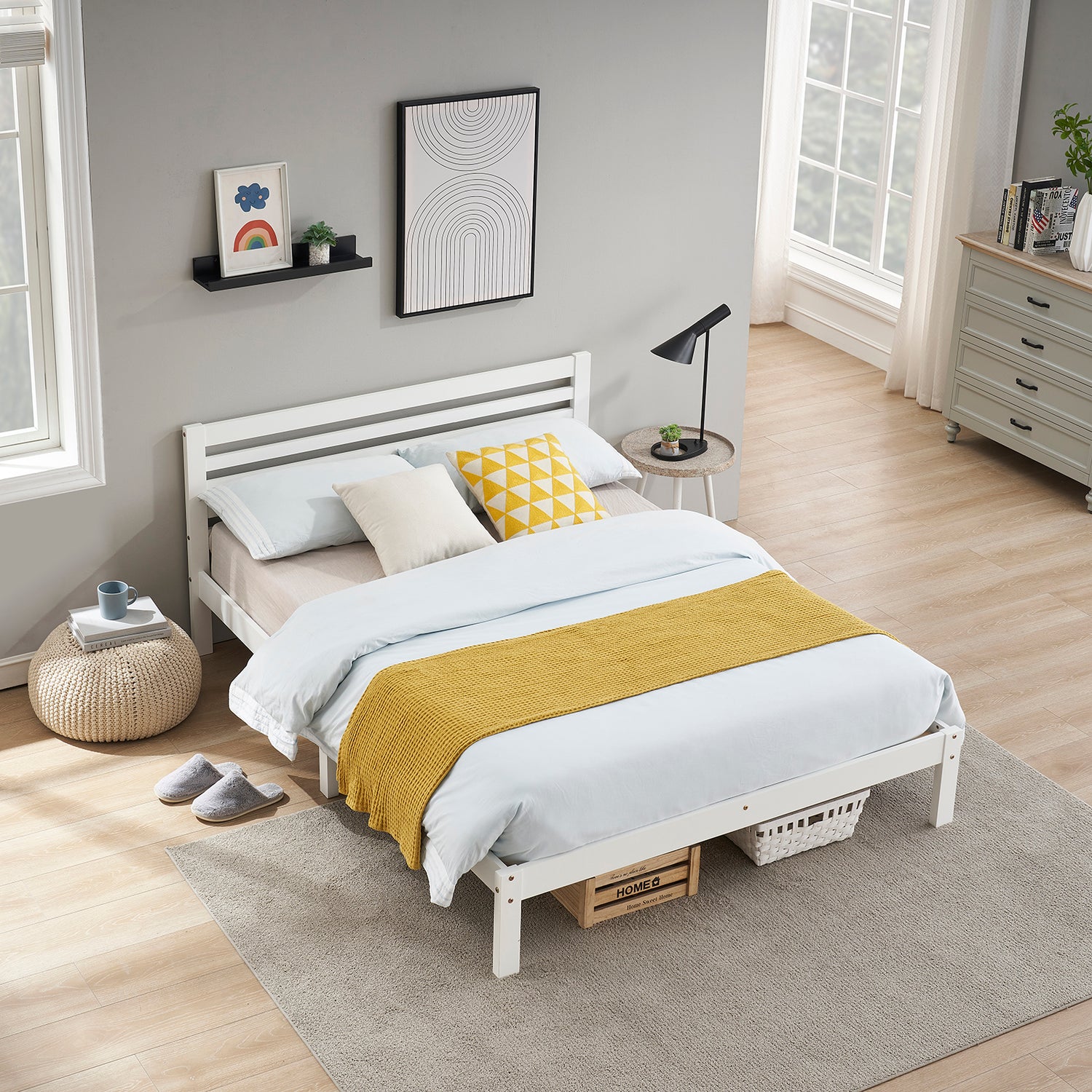 wood bed frame full on sale