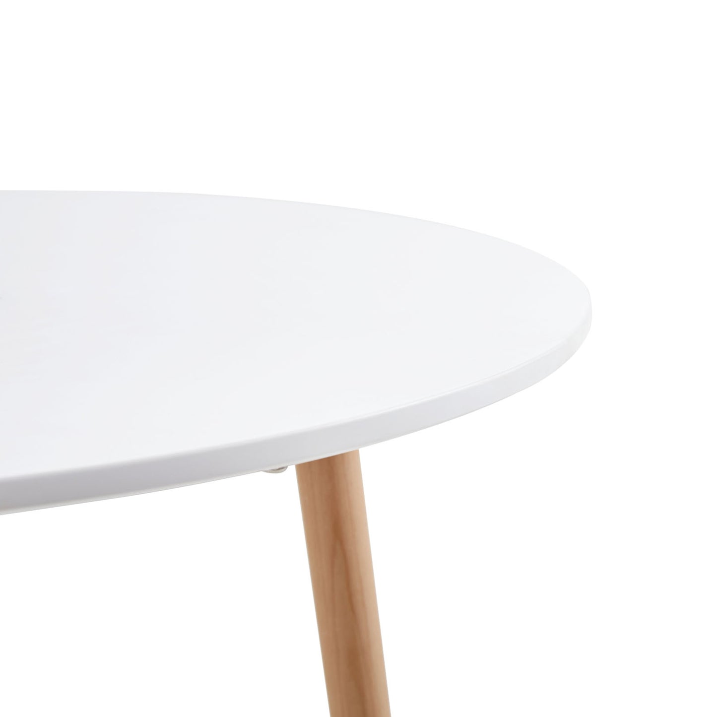 Round Dining Table 80cm with 4 Legs - White-NEMAH