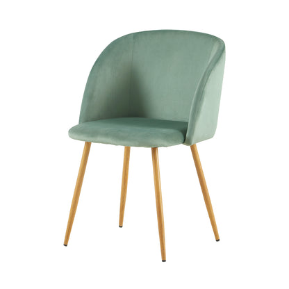 ALOE Velvet Upholstered Arm Chair Set of 2 - Blue/Gray/Cactus