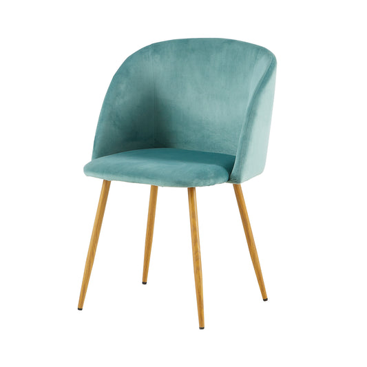 ALOE Velvet Upholstered Arm Chair - Indigo