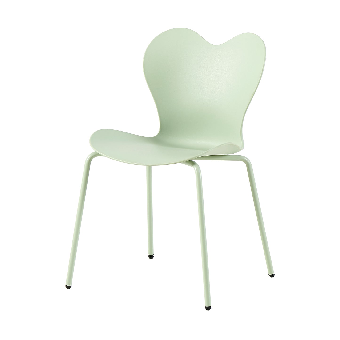 AMANDA Modern Garden Chairs With Iron Legs (Set of 4)-White/Bean Paste/Ice Cream Green