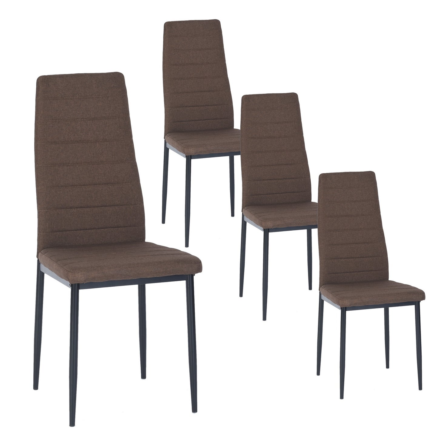ANN Modern Upholstered Dining Chairs(Set of 4) - Beige/Brown/Gray
