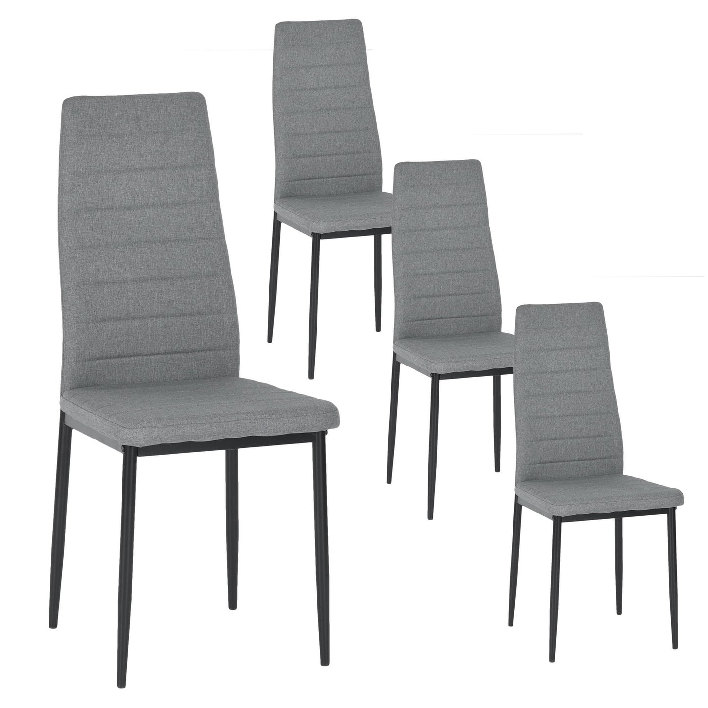 ANN Modern Upholstered Dining Chairs(Set of 4) - Beige/Brown/Gray