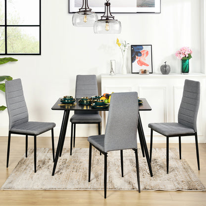 ANN Modern Upholstered Dining Chairs(Set of 6) - Beige/Gray/Brown