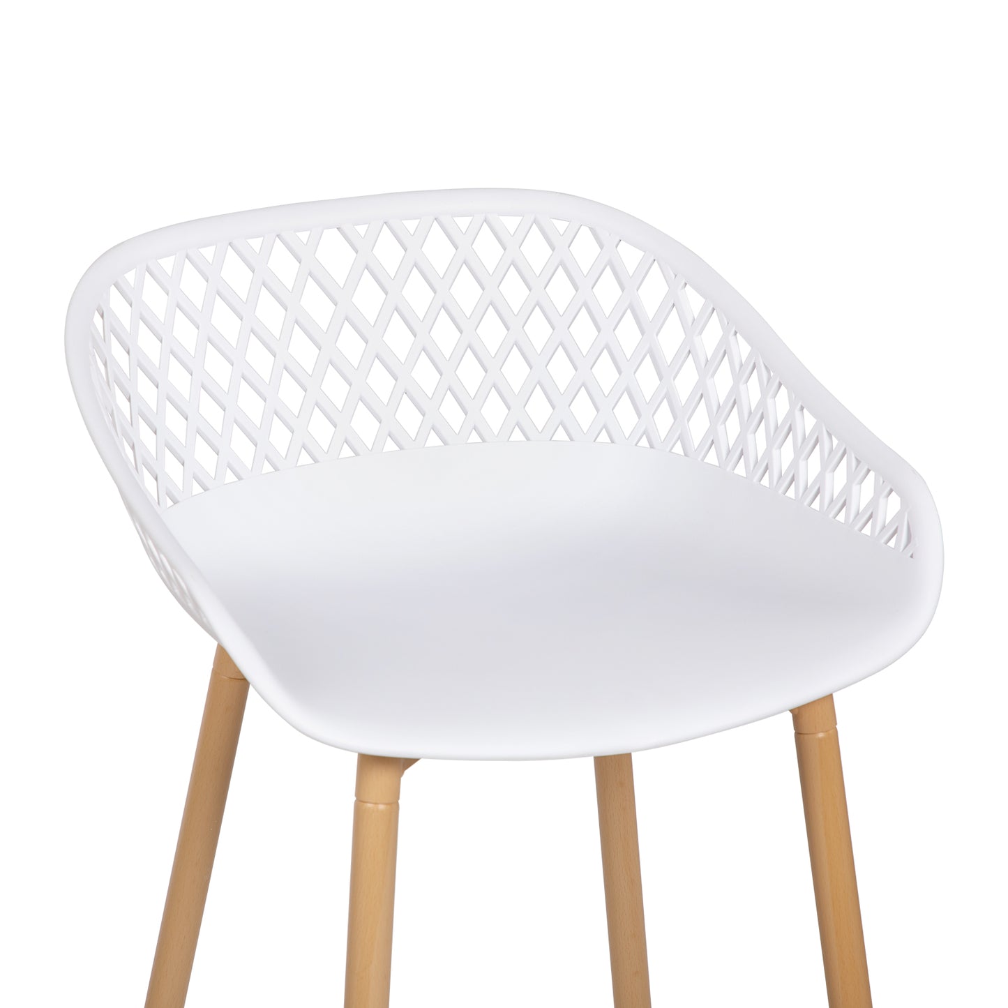 Modern Wrought Iron Bar Stools, 87cm high, with openwork backrests, set of 4 - Black/White