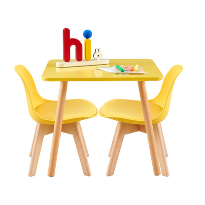 AUBURN Kid's Tables and Chairs Are Suitable for Children Aged 3-5 Years Old - Yellow