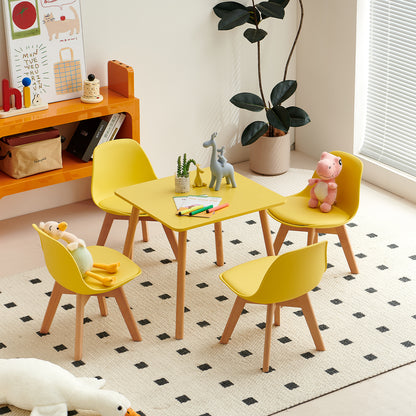 AUBURN Kid's Tables and Chairs Are Suitable for Children Aged 3-5 Years Old - Yellow