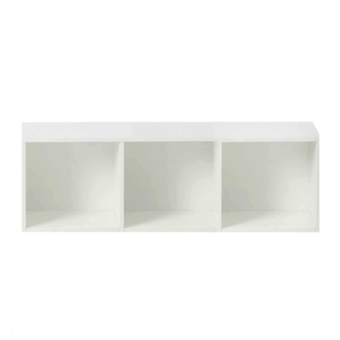 3 Tier Open Shelf Bookcase Tall Bookshelf for Bedroom, Living Room and Office, White-BAGLEY