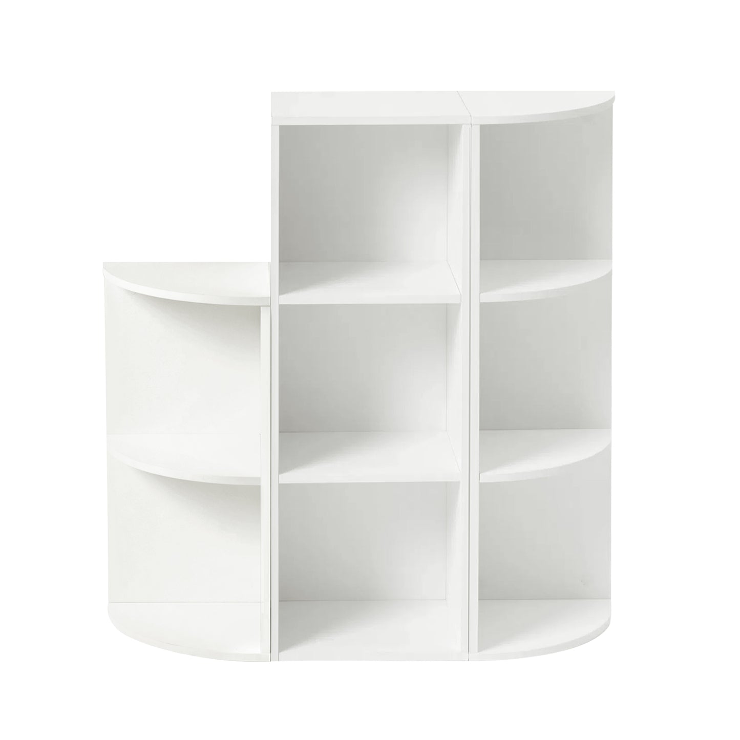 3-Tier Small Corner Shelf Modern Wooden Corner Bookshelf 78cm High Small Bookcase-White-BAYARD