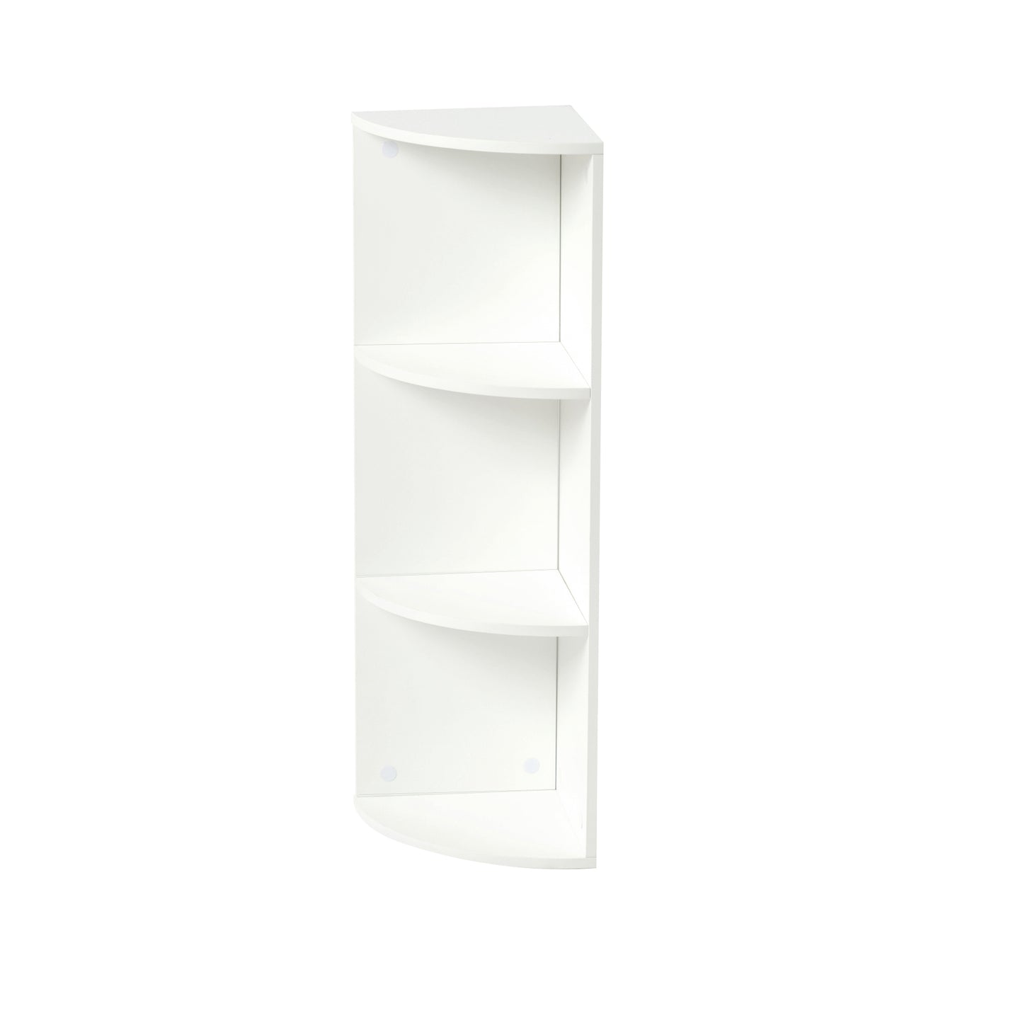 3-Tier Small Corner Shelf Modern Wooden Corner Bookshelf 78cm High Small Bookcase-White-BAYARD