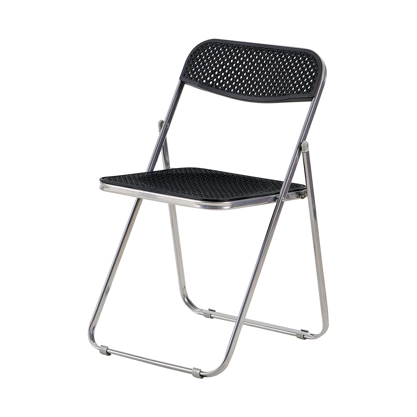 BAYNE Stackable Folding Chairs Set of 4 - Black/White/Beige