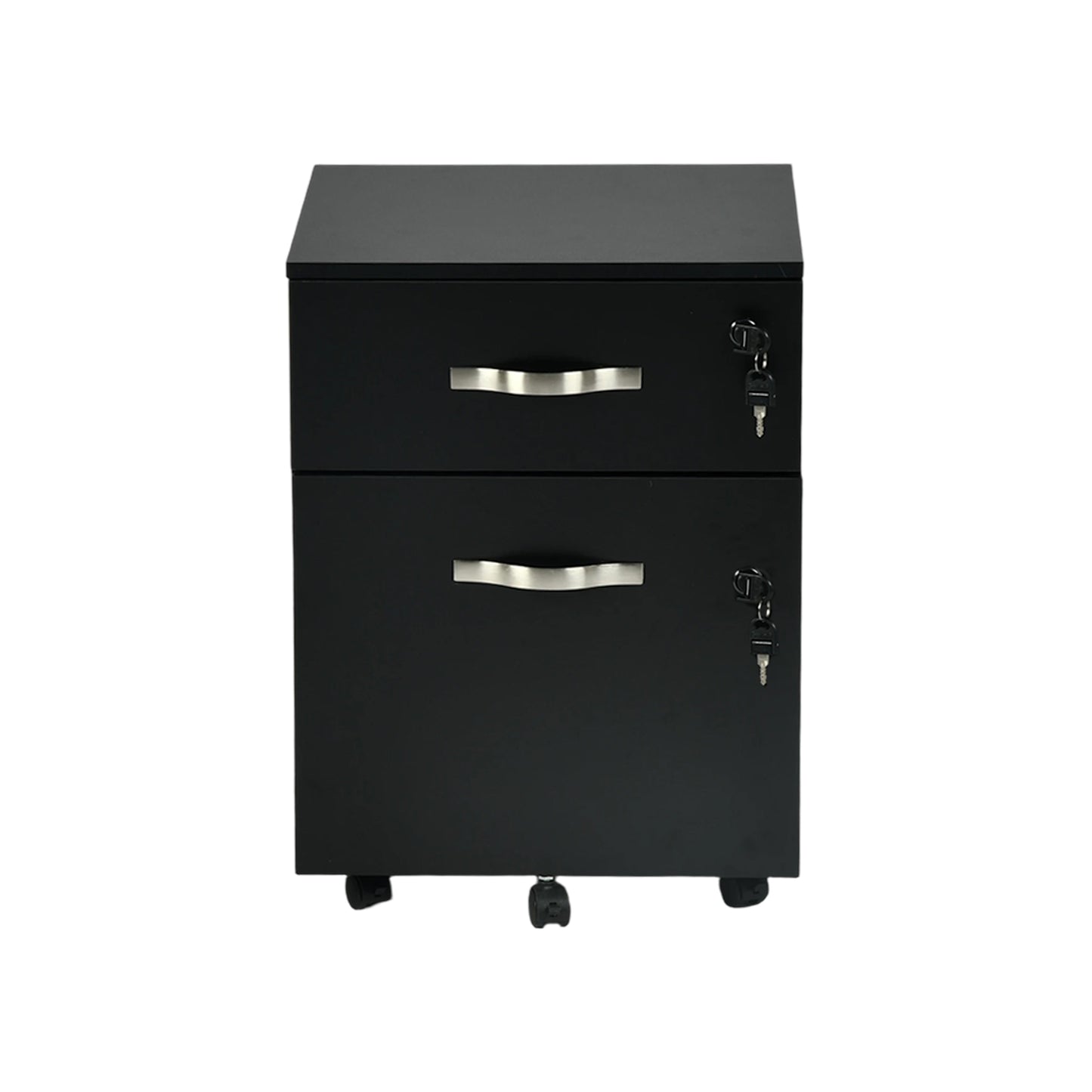 BECKER Roll Container, Mobile Base File Cabinet with 2 Drawers Lockable