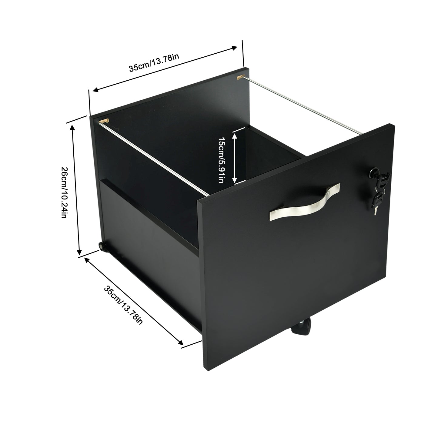 BECKER Roll Container, Mobile Base File Cabinet with 2 Drawers Lockable