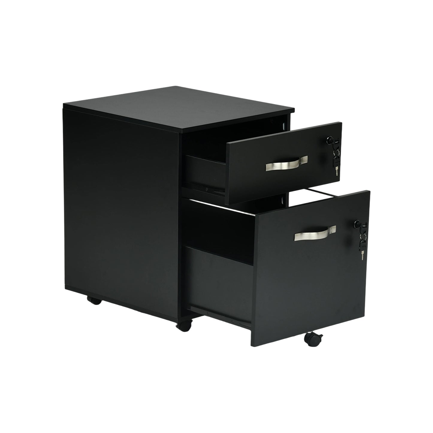 BECKER Roll Container, Mobile Base File Cabinet with 2 Drawers Lockable