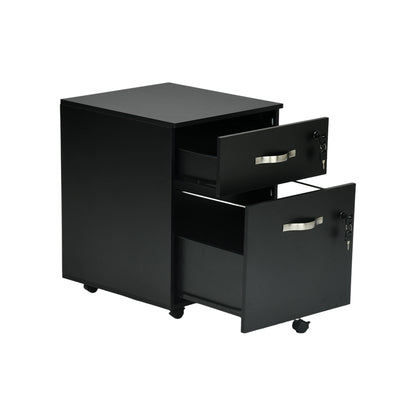 BECKER Roll Container, Mobile Base File Cabinet with 2 Drawers Lockable