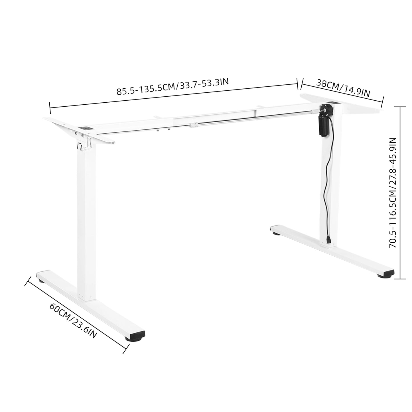 Sit Stand Up Desk Top Frame -White CARLOS