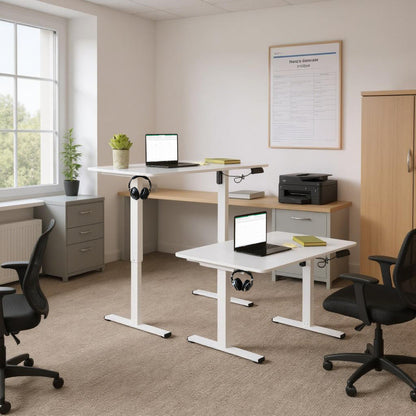 Sit Stand Up Desk Top Frame -White CARLOS