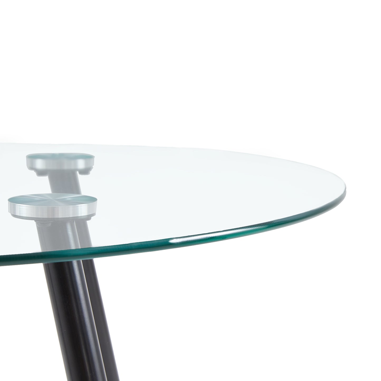 Glass Round Dining Room Tables 80cm With Iron Legs -CHICO