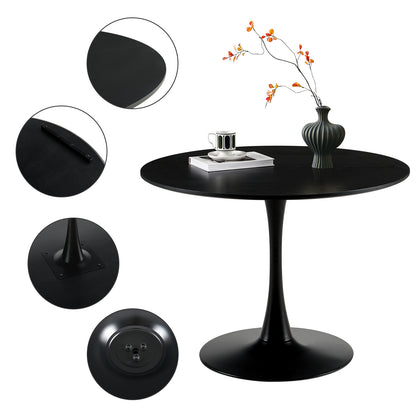 TULIP Trestle Dining Table 100cm - White/Black