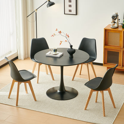 TULIP Trestle Dining Table 100cm - White/Black