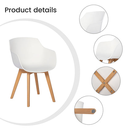 Modern PP Shell Armchair Paired with a Rectangular Dining Table