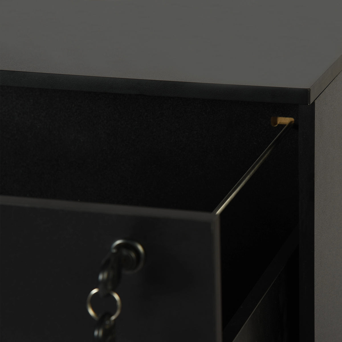 Filing Cabinet with 3 Lockable Drawers-White/Black/Vintage Brown