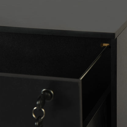 Filing Cabinet with 3 Lockable Drawers-White/Black/Vintage Brown