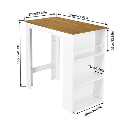 Kitchen and bar table with 3 shelves – High table