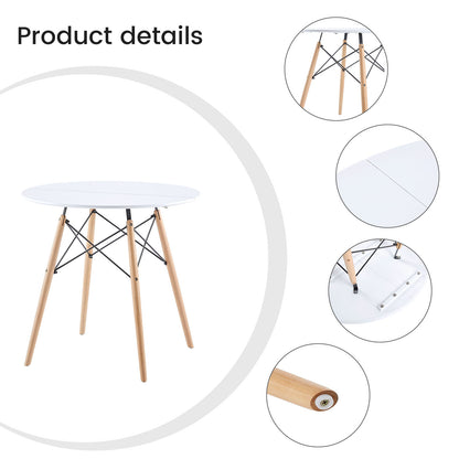 LEYDEN Dining Side Chair and a Round Dining Table, Suitable for 4-6 people