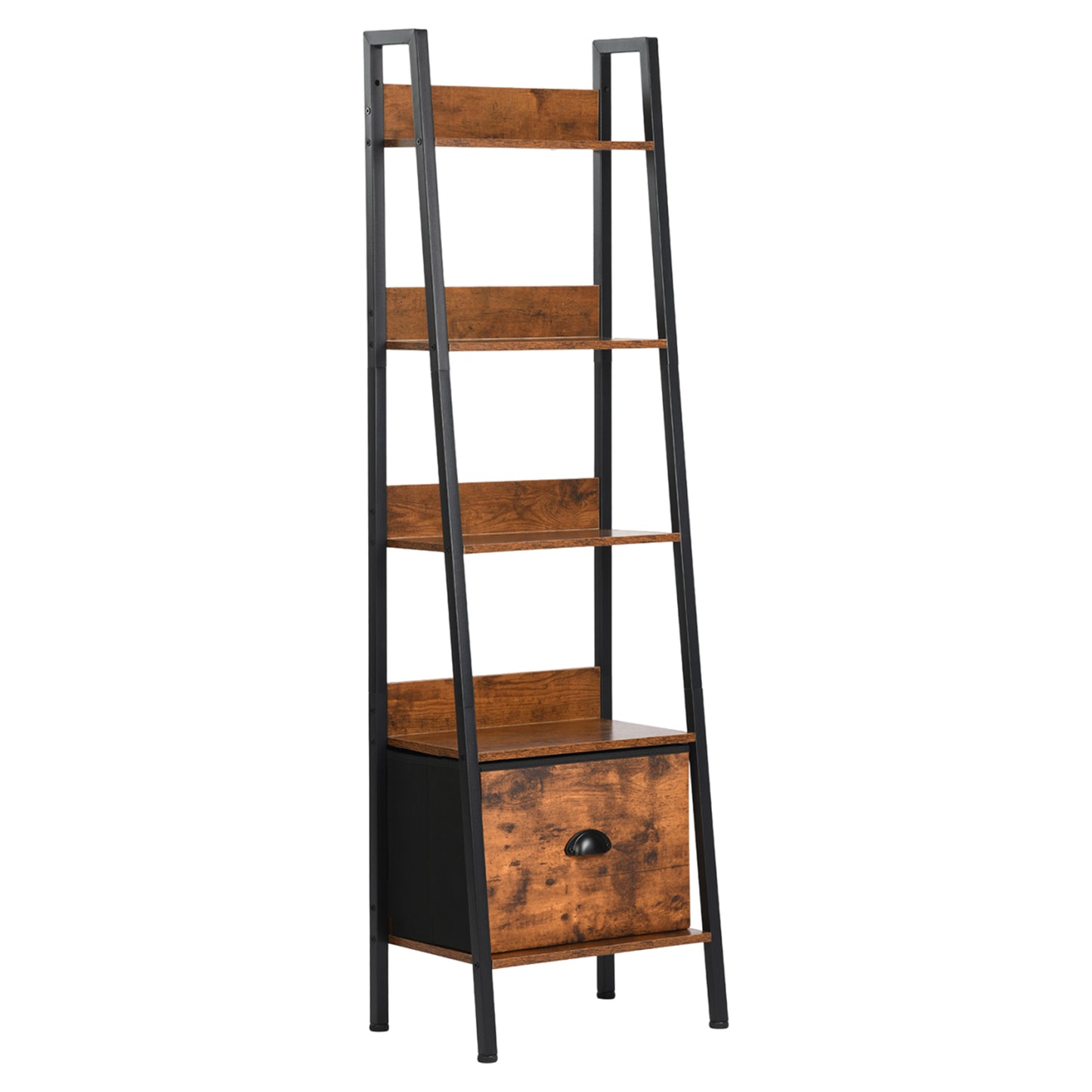 Kitchen Storage Shelves 141cm Height with Iron Legs-Fire color - DOVER