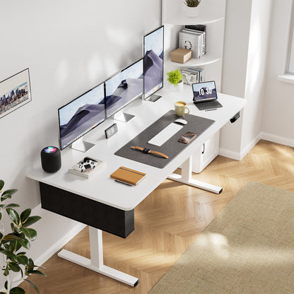 Electric Height Adjustable Desk 160 X 75 CM, White-DUMONT
