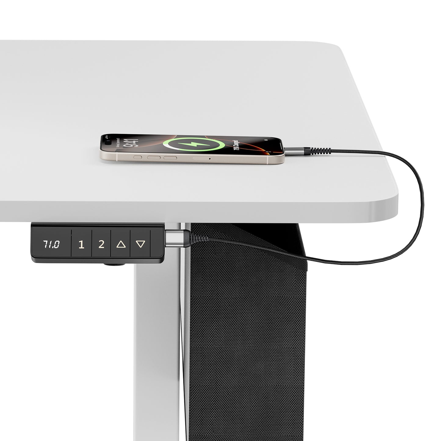 Electric Height Adjustable Desk 160 X 75 CM, White-DUMONT