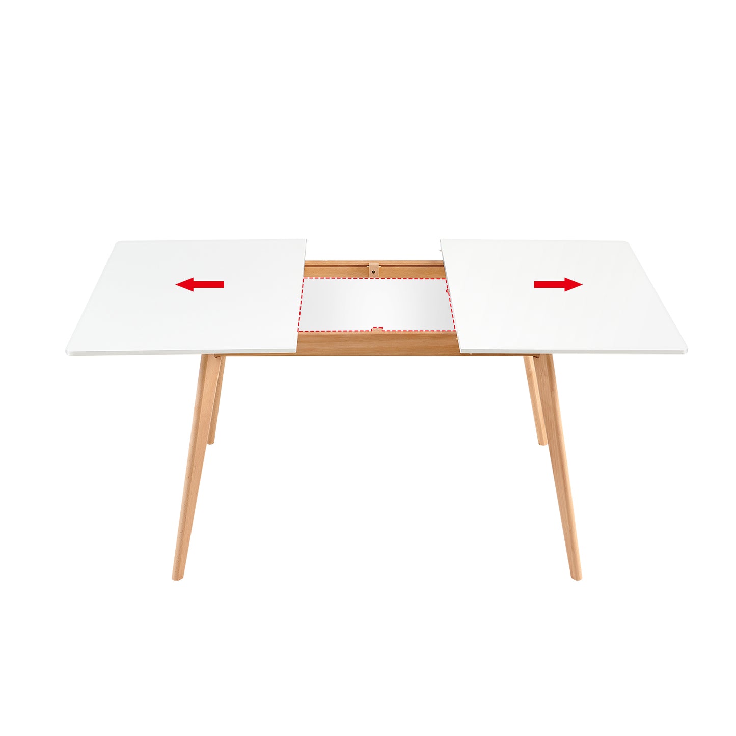 DUVALL Extendable Dining Table Rectangular White 120-160 cm