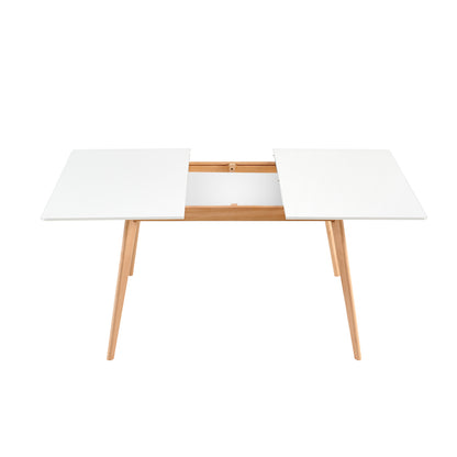 DUVALL Extendable Dining Table Rectangular White 120-160 cm