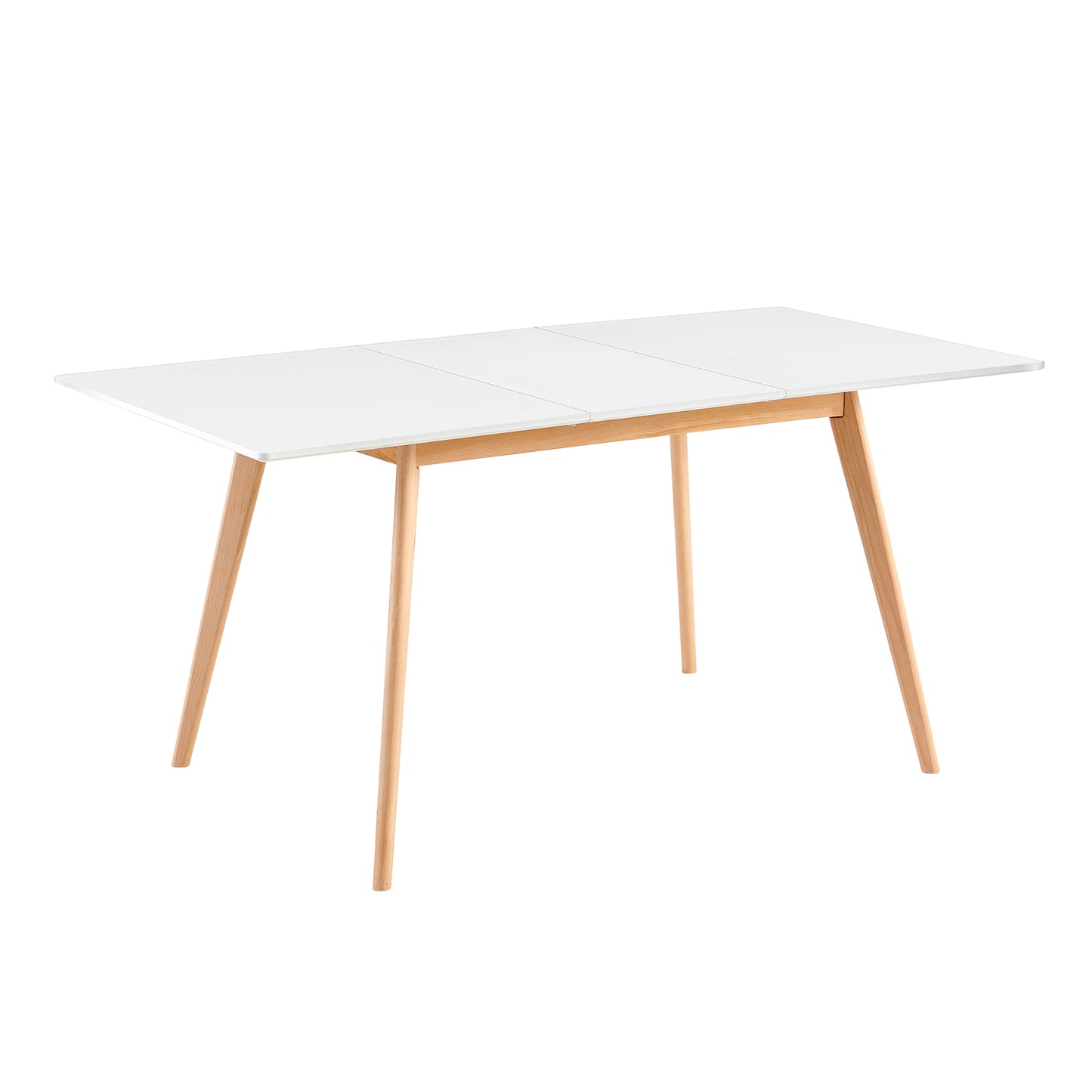 DUVALL Extendable Dining Table Rectangular White 120-160 cm