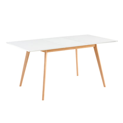 DUVALL Extendable Dining Table Rectangular White 120-160 cm