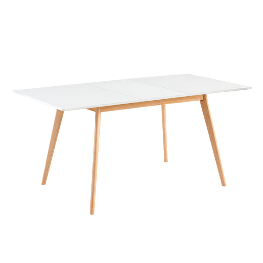 DUVALL Extendable Dining Table Rectangular White 120-160 cm