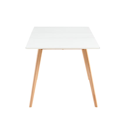 DUVALL Extendable Dining Table Rectangular White 120-160 cm