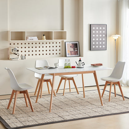 DUVALL Extendable Dining Table Rectangular White 120-160 cm