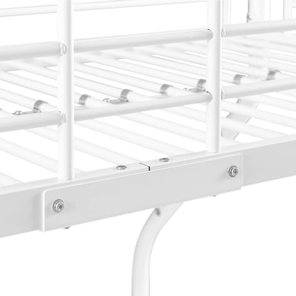 EGGREE Twin Over Full Bunk Bed Frame -White-ELMA