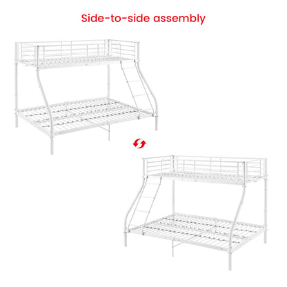 EGGREE Twin Over Full Bunk Bed Frame -White-ELMA