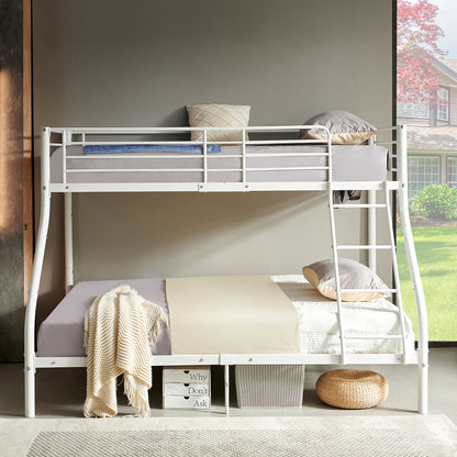 EGGREE Twin Over Full Bunk Bed Frame -White-ELMA