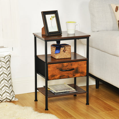 Living Room Side Table 40cm with Iron Legs-Fire color-ELTON