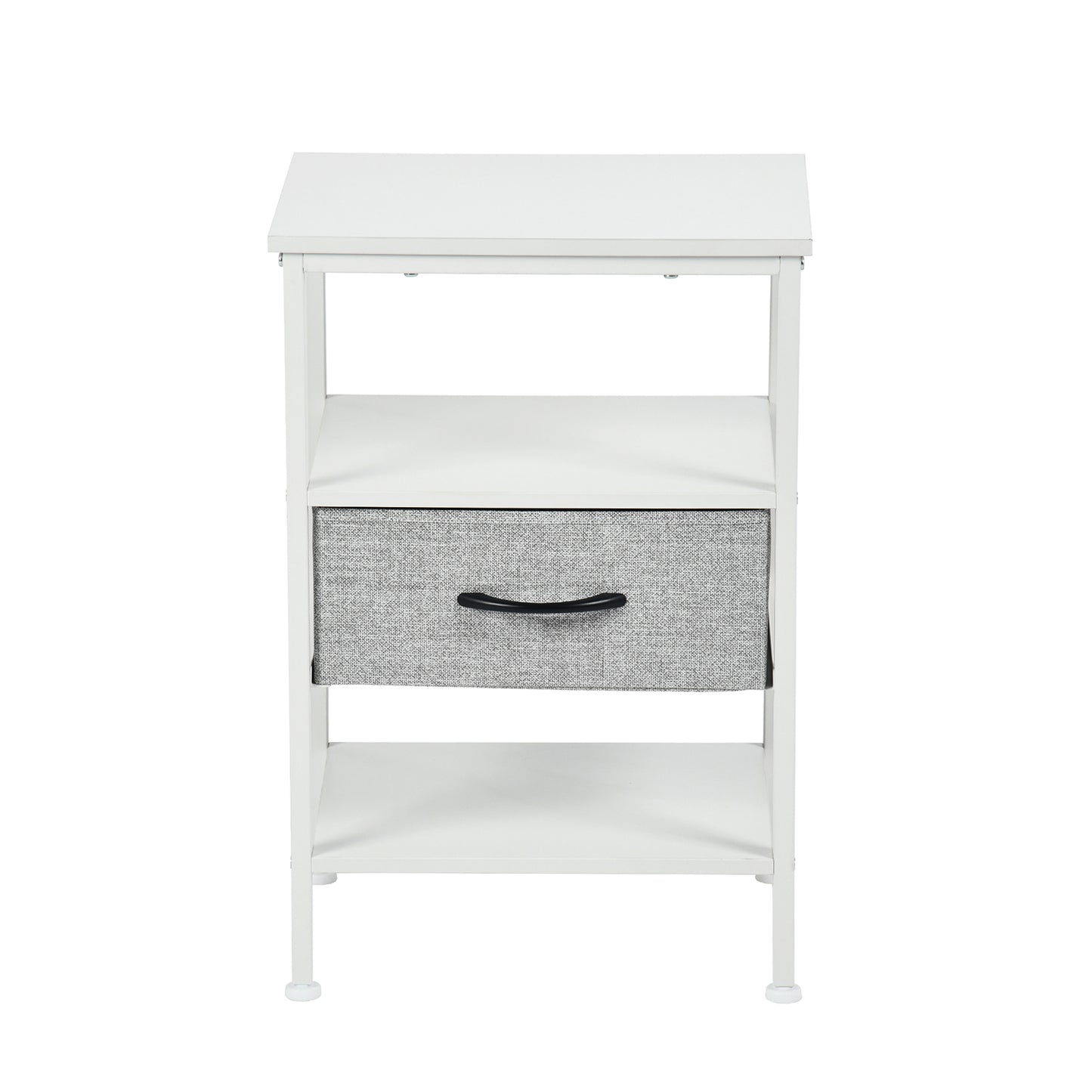 Living Room Side Table 40cm with Iron Legs-White-ELTON