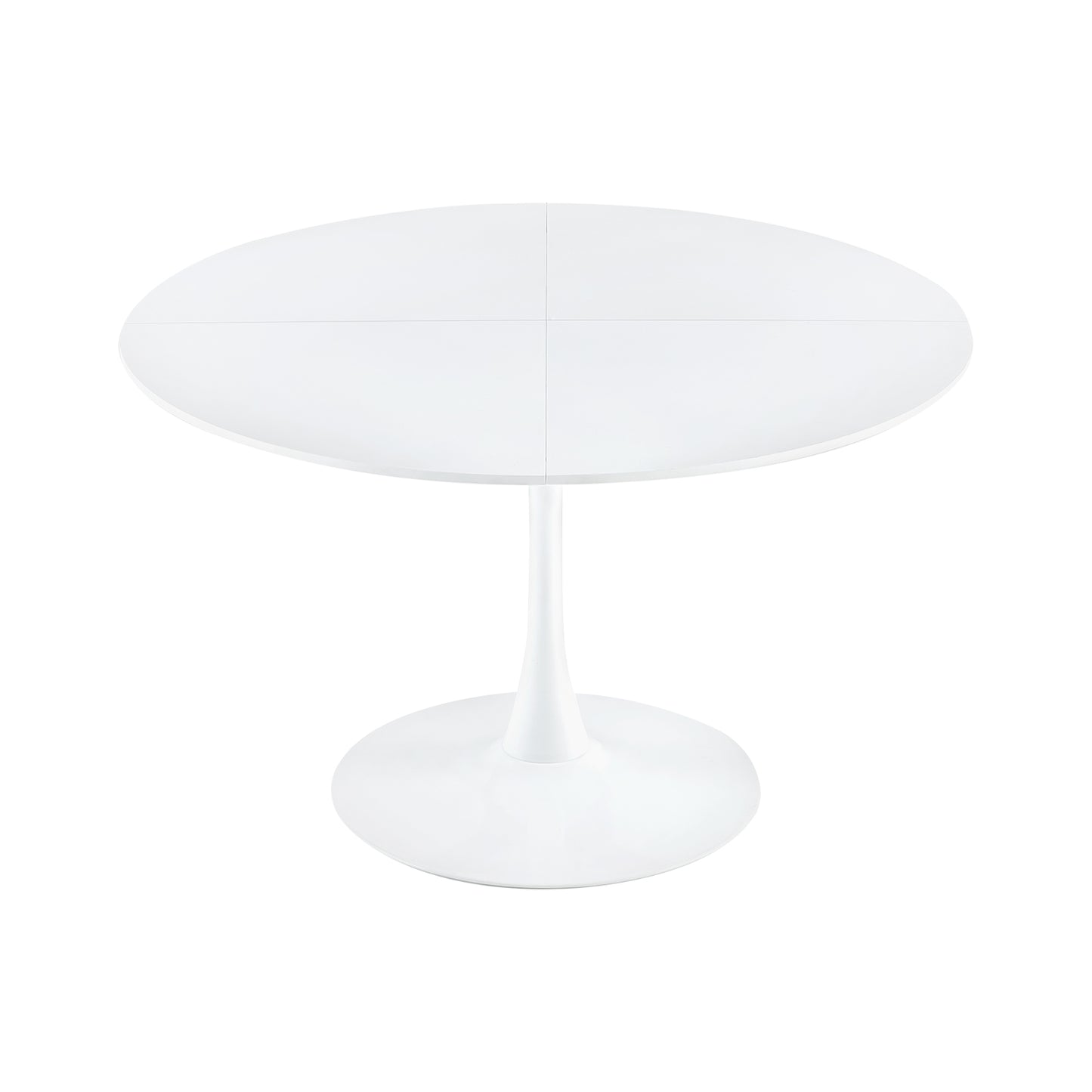 120cm Round Table with Iron Legs（4 sectors）-White